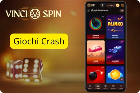 Giochi crash su VinciSpin come Aviator e Plinko con vincite rapide per i giocatori in Italia